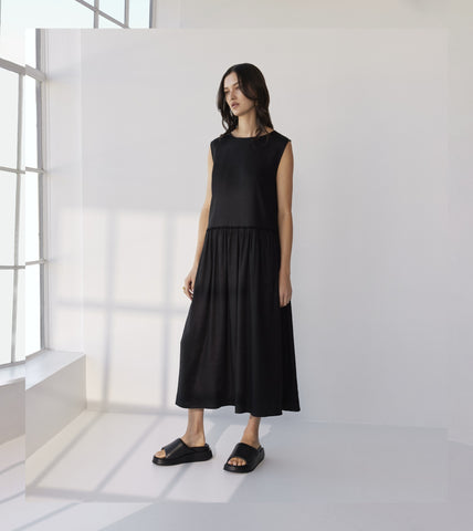 MOOCHI (LN) "Contemp" linen maxi dress + pockets! 14