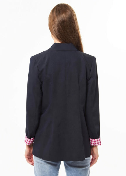 SEEKING LOLA - Jordanna blazer - Navy/pink gingham! 10