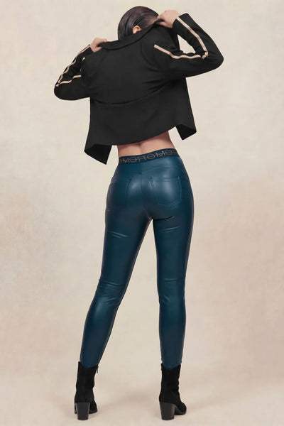 MOTTO - Faux leather miracle pant - Teal! 10