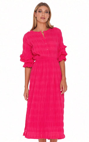 BLAK LUXE - Shirred cotton seersucker midi dress! 14