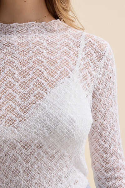 MAX (LN) "Indiana" lace stretch L/S tee! 14