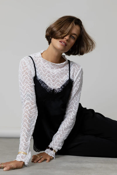 MAX (LN) "Indiana" lace stretch L/S tee! 14