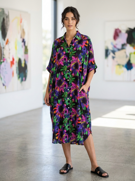 SHE STREET (BN) "Mika" floral print shirt dress! 8-18