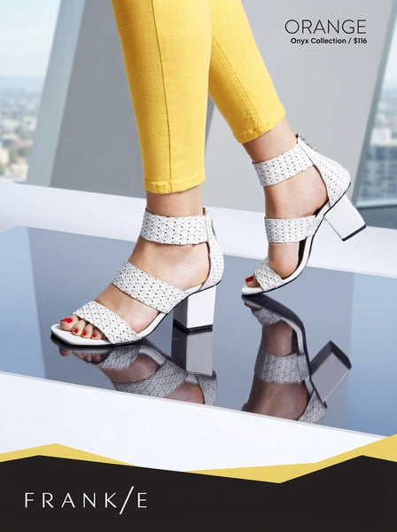 FRANKIE (LN) Woven white leather block heels! 40