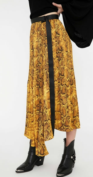 MOOCHI "Wonder" midi skirt - Golden snake print! 12