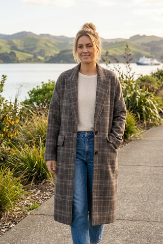 ZARA - Oversized wool blend check coat! 10-12