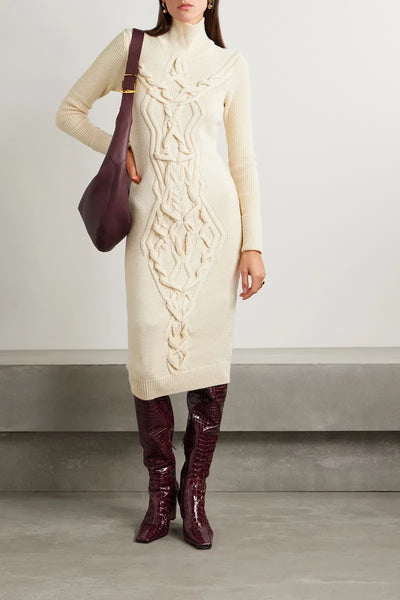 ISABEL MARANT (LN) "Adrienne" merino cable knit dress! 10