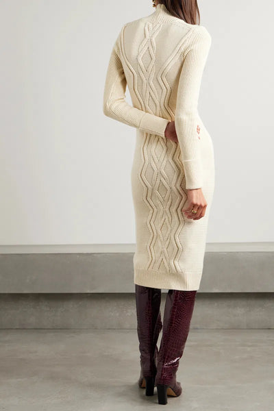 ISABEL MARANT (LN) "Adrienne" merino cable knit dress! 10