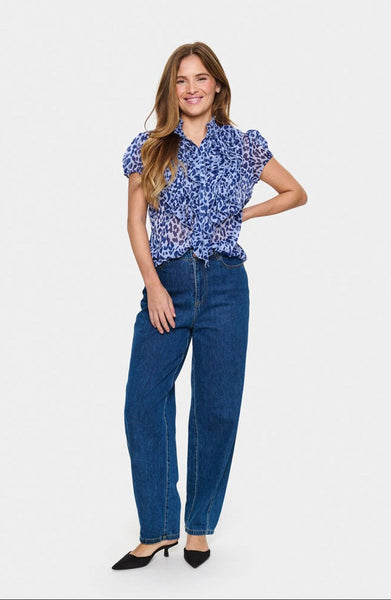 SAINT TROPEZ "Lilja crinkle s/s" ruffle shirt! 14