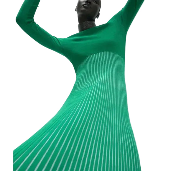 ZARA - Green knit pleated skirt dress! 14-16