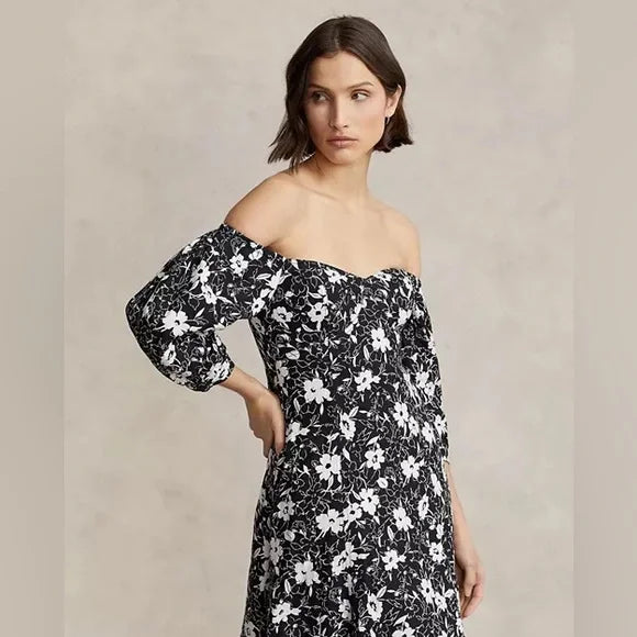 POLO By Ralph Lauren (LN) Floral linen midi dress! 10