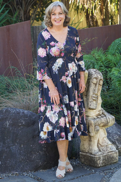 ANNAH S (LN) Magic dress - Ink floral ! 12