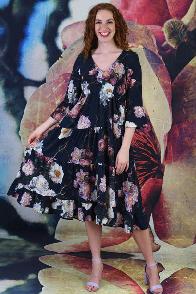 ANNAH S (LN) Magic dress - Ink floral ! 12