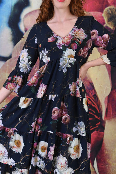 ANNAH S (LN) Magic dress - Ink floral ! 12