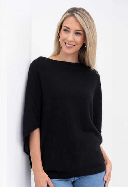 NATIVE WORLD (LN) NZ - Merino possum split sleeve poncho! 14-16