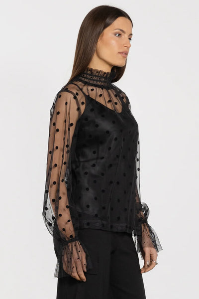 ATLIER By Repertoire (LN) "Opera" high neck mesh blouse! 8-10
