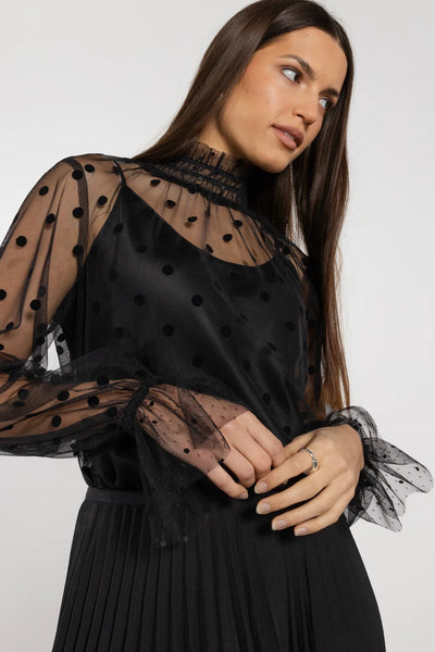 ATLIER By Repertoire (LN) "Opera" high neck mesh blouse! 8-10