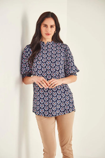 LEMON TREE - Susana top - Navy print! 10