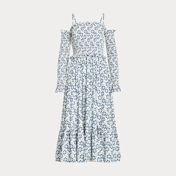 POLO By Ralph Lauren (LN) Floral smocked cotton dress! 6-8