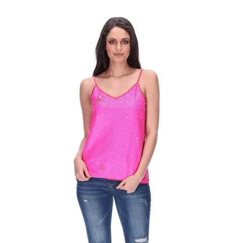 PRETTY BASIC by AUGUSTINE (LN) Pink sequin cami! 16