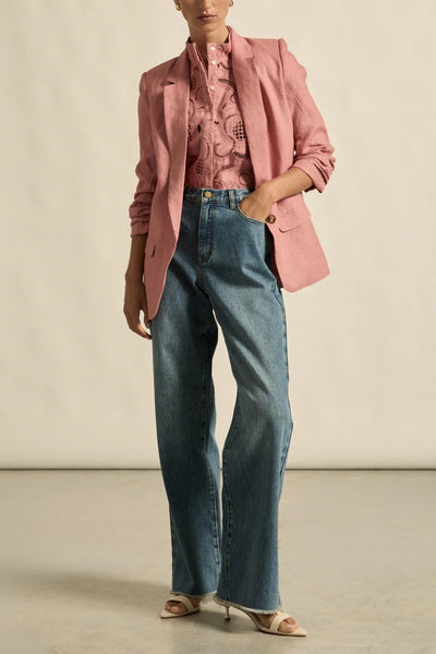 ZOE KRATZMANN (LN) Prevail linen jacket - Pink clay! 10-12