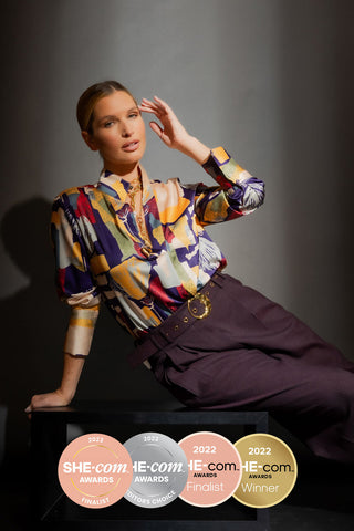 MOTTO - Floral abstract silky blogger shirt! 12