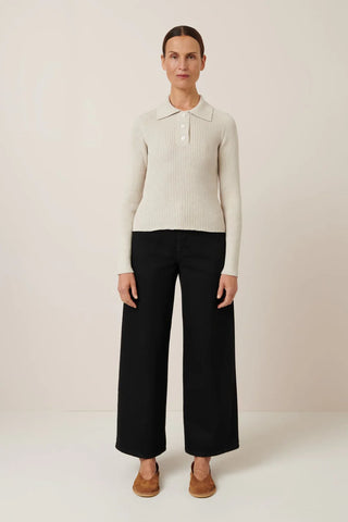 KOWTOW (LN) Rib knit Ridge polo top! 12