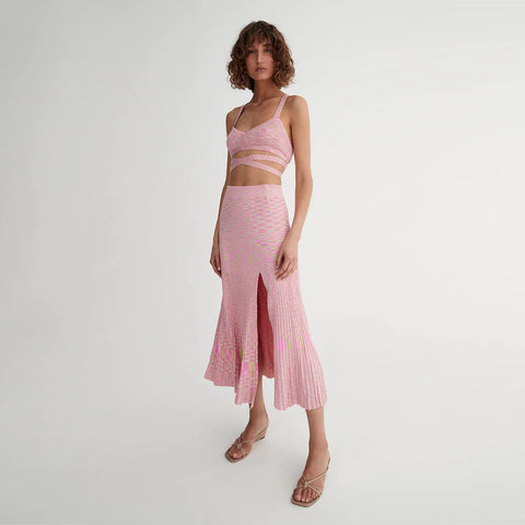 HANSEN & GRETEL - Corbin rib knit skirt - Electric pink! 12