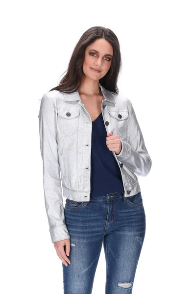 STELLA ROYAL (LN) Silver denim jacket! 16-18