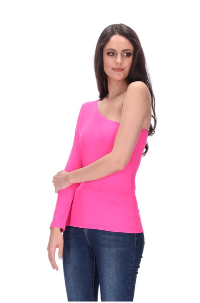 PRETTY BASIC "Lily One Shoulder" top - Pink! 8