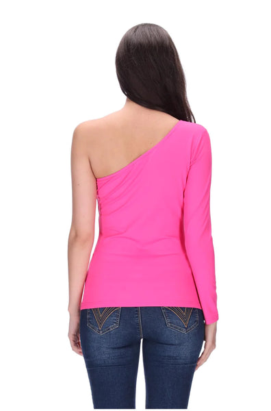 PRETTY BASIC "Lily One Shoulder" top - Pink! 8