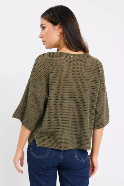 RE:UNION - Sunrise crochet knit top - Khaki! 14