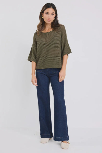 RE:UNION - Sunrise crochet knit top - Khaki! 14