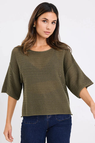 RE:UNION - Sunrise crochet knit top - Khaki! 14