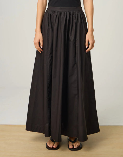 GLASSONS - Gathered cotton maxi skirt - Black! 12-16