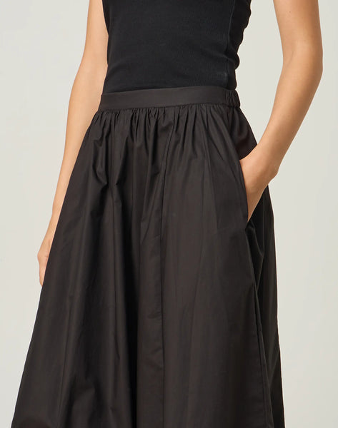 GLASSONS - Gathered cotton maxi skirt - Black! 12-16