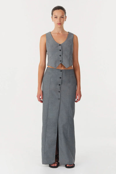 THIRD FORM (LN) Wool blend tailored maxi skirt - Smoke! 14