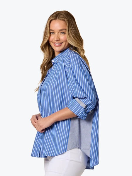 THREADZ (LN) Cabo blue stripe shirt! 18