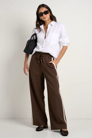 STORIES BE TOLD "Townie" Side stripe pant - Chocolate! 14