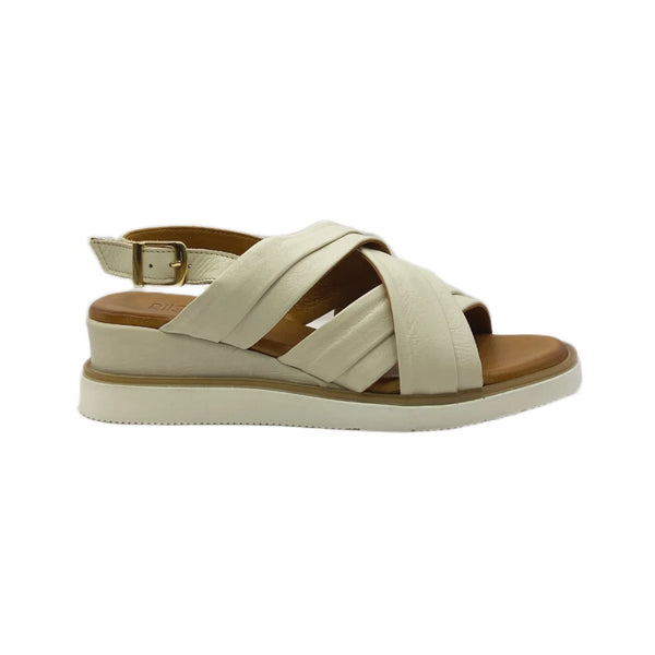 RILASSARE (LN) Treble leather sandals - Cream! 40