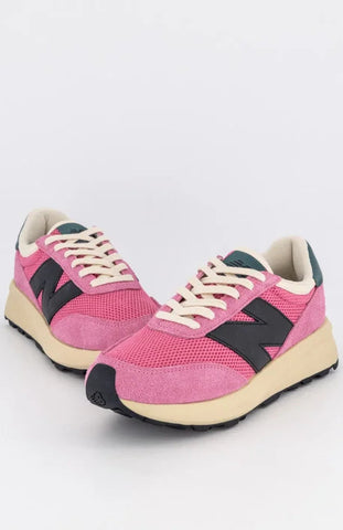NEW BALANCE - Pink leather + textile sneakers! 9
