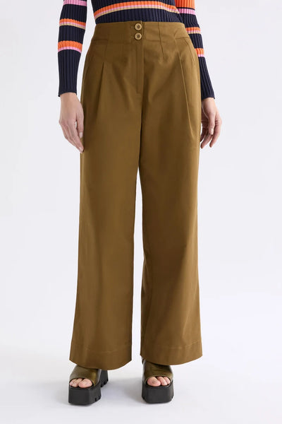 ELK - Ellem cotton lyocell pleat pant - Olive! 12