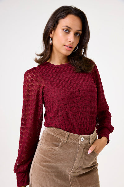 GARCIA (BN) "Matilda" lace blouse - Cabernet! 16