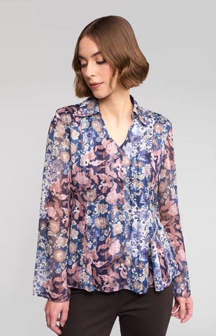 VASSALLI (LN) Metallic floral Rhea print shirt! 14
