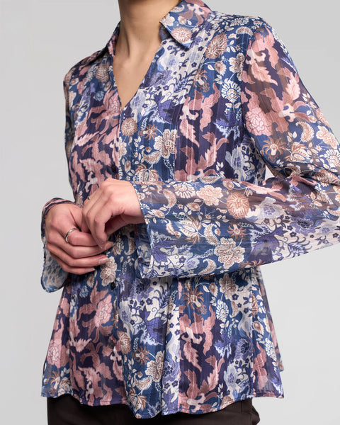 VASSALLI (LN) Metallic floral Rhea print shirt! 14