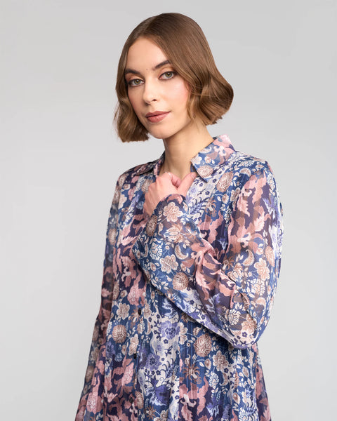 VASSALLI (LN) Metallic floral Rhea print shirt! 14