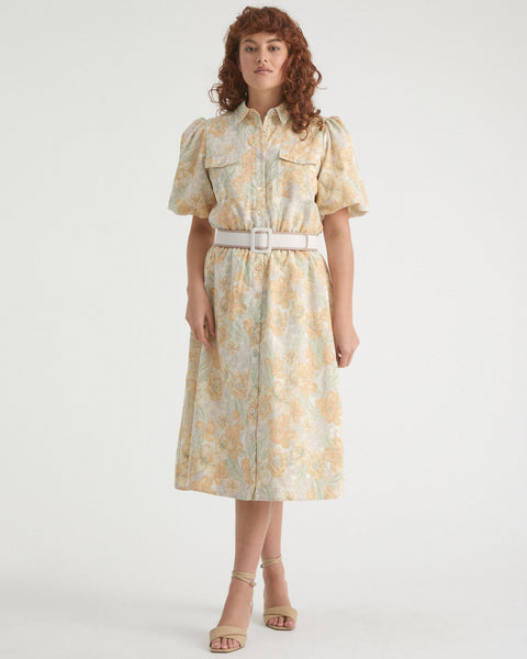 WITCHERY - Vintage floral puff sleeve shirt dress! 8-10