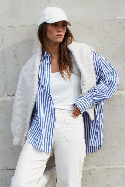 STORIES BE TOLD - You got this oversized blue stripe shirt! 8-12