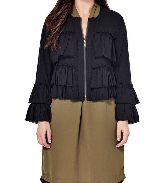 LEMON TREE - Viola linen ruffle jacket! 16