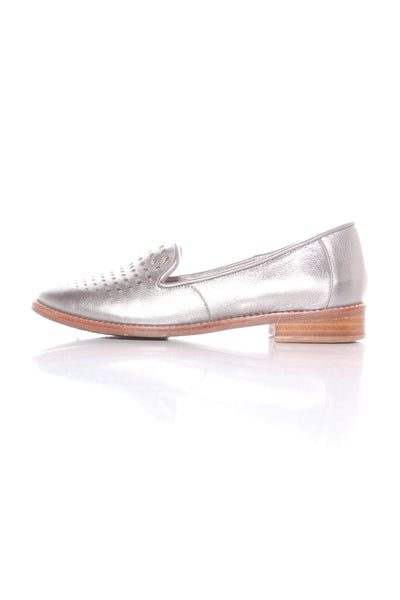 ISABELLA ANSELMI - Pewter perforated leather shoes! 36